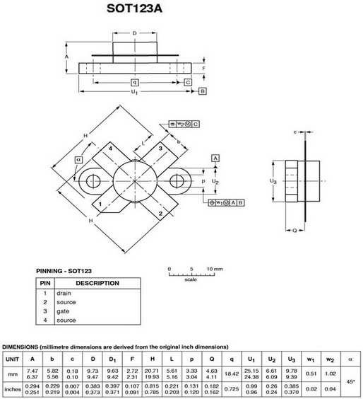 BLF242 - Silicon MOS N-Channel Microwave Power Transistor 5 W, up to 175 MHz, Enhancement Mode