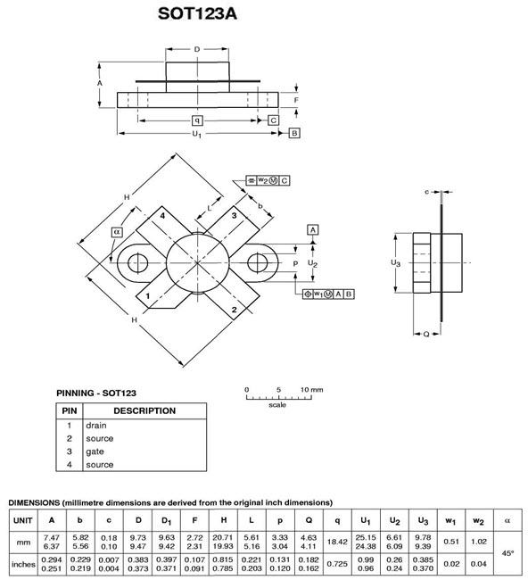 BLF244 - Silicon MOS N-Channel Microwave Power Transistor 15 W, up to 175 MHz, Enhancement Mode