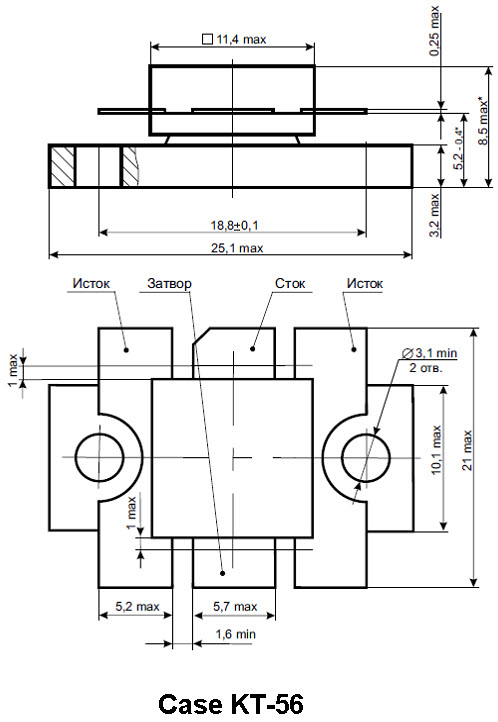 KP979A - Silicon MOS N-Channel Microwave Power Transistor 60 W, up to 230 MHz, Enhancement Mode