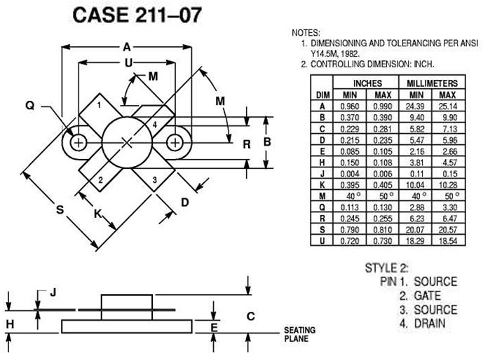 MRF136 - Silicon MOS N-Channel Microwave Power Transistor 15 W, up to 400 MHz, Enhancement Mode