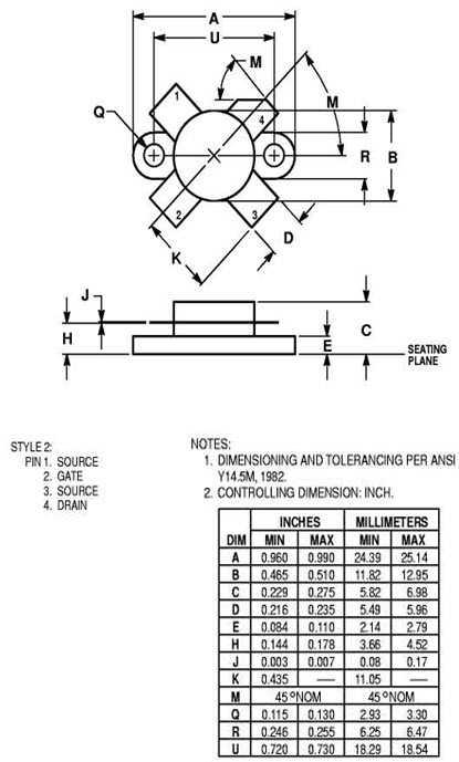 MRF141 - Silicon MOS N-Channel RF Power Transistor 150 W, up to 30 MHz, Enhancement Mode