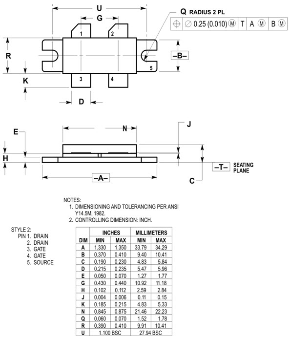 MRF141G - Silicon MOS N-Channel RF Power Transistor 150 W, up to 30 MHz, Enhancement Mode