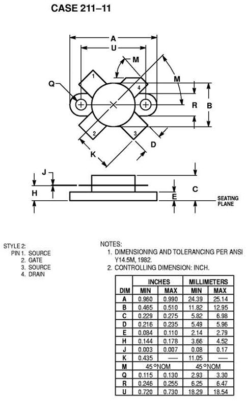 MRF150 - Silicon MOS N-Channel RF Power Transistor 150 W, up to 30 MHz, Enhancement Mode