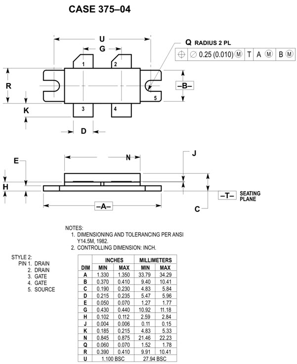 MRF151G - Silicon MOS N-Channel Microwave Power Transistor 300 W, up to 175 MHz, Enhancement Mode